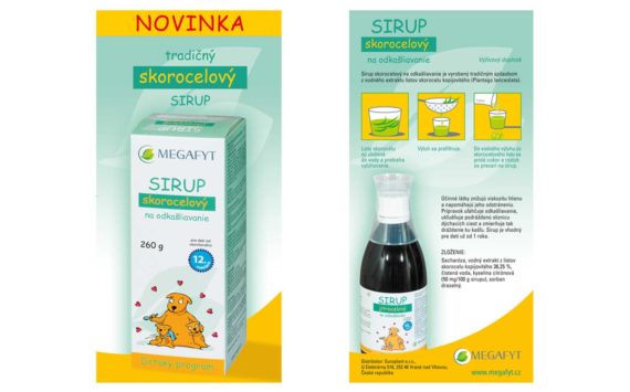 Produktový leták na jitrocelový sirup