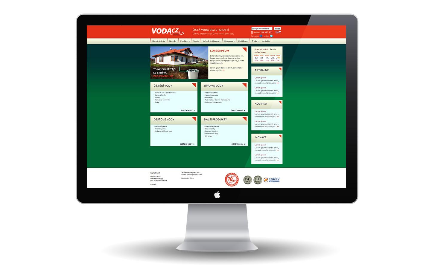VodaCZ webové stránky design a reallizace
